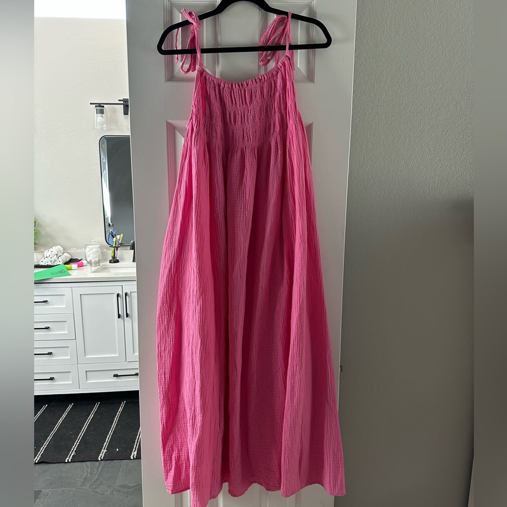 Hot pink maxi dress